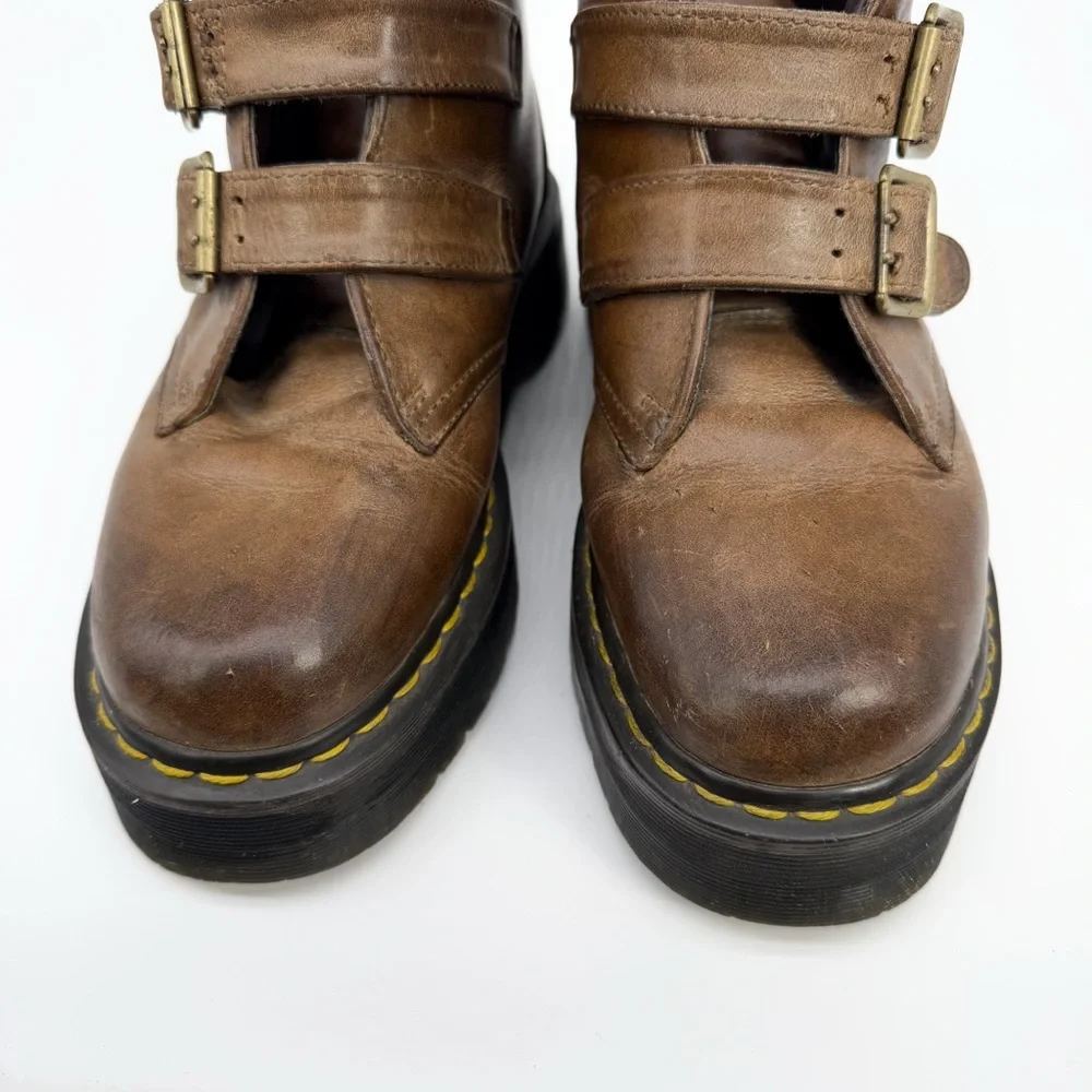 DR. MARTENS Devon Platform Ankle Boot Brown Leather 9